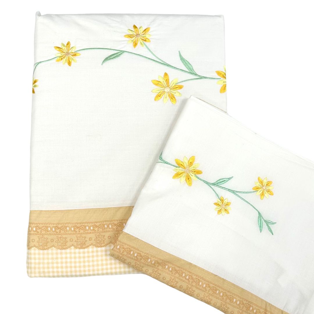 Premier Collection Embroidered Flower Quilt Cover Set