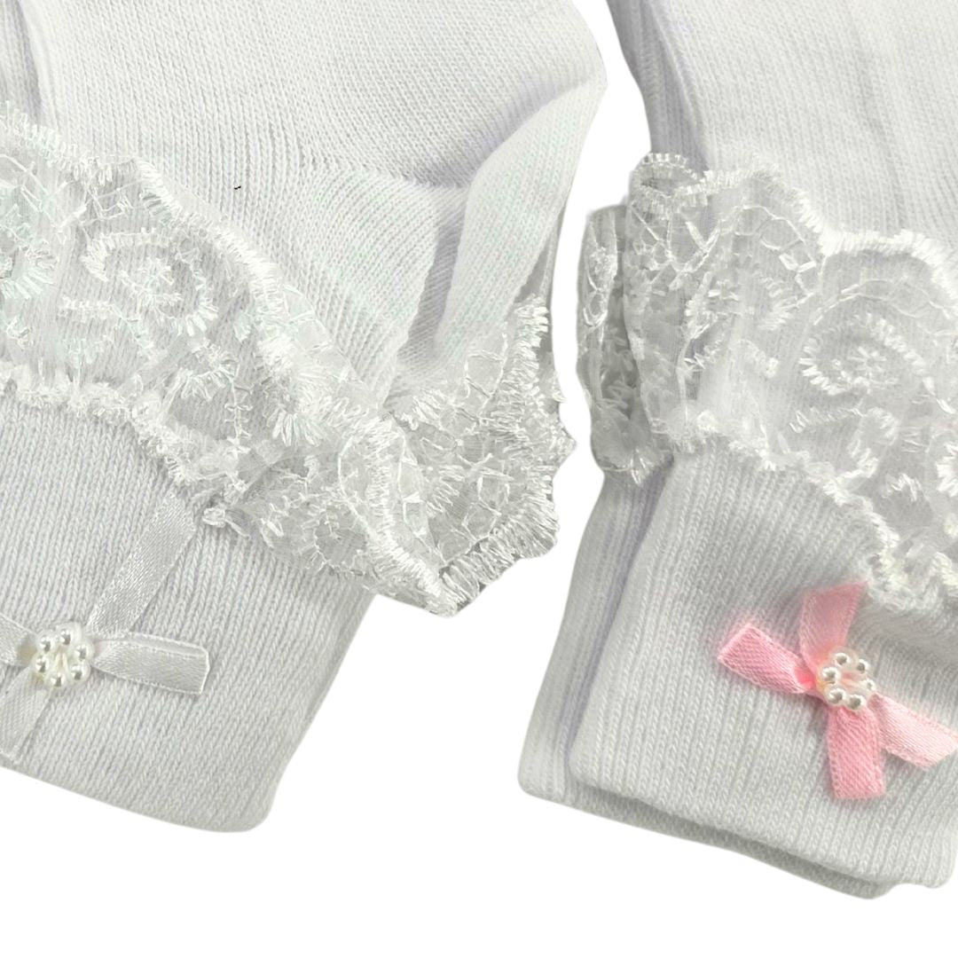 Go West Baby Girl Socks – 3 Pairs, White, Size 4-6 (GB) / 37-40 (EUR)
