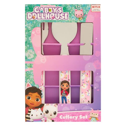 Polar Gear Gabby's Dollhouse Party 3 Piece Metal Cutlery Set
