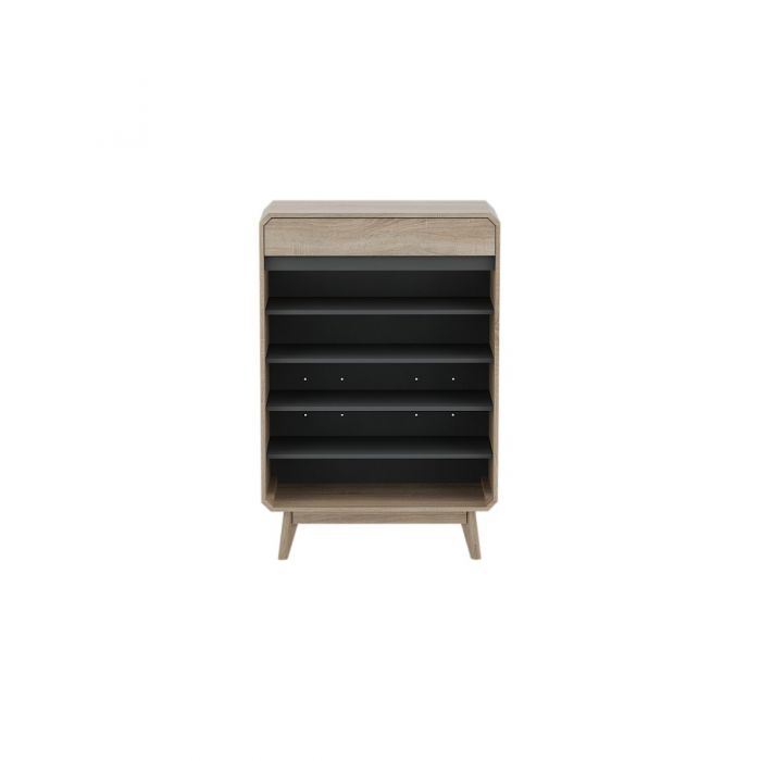 Shoe Cupboard with Drawer – Light Oak, 5 Adjustable Shelves