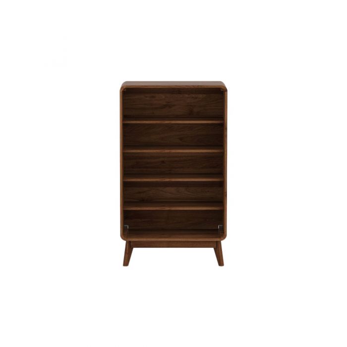 Shoe Cupboard – 2 Door Storage Cabinet with Chevron Detail | Columbian Walnut Finish