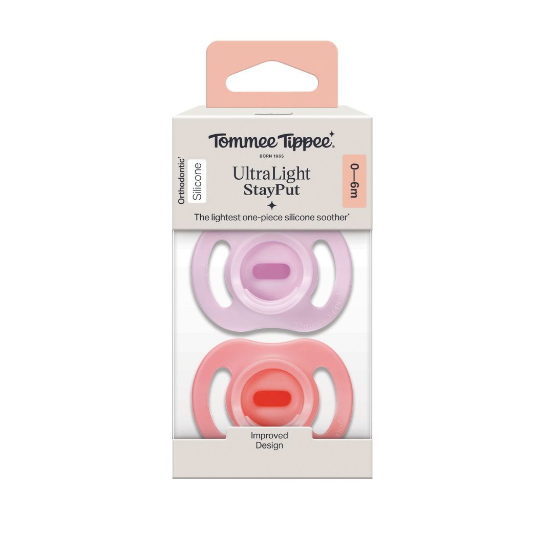 Tommee Tippee Ultra-light StayPut Soother, 0-6 Months, 2 Pack