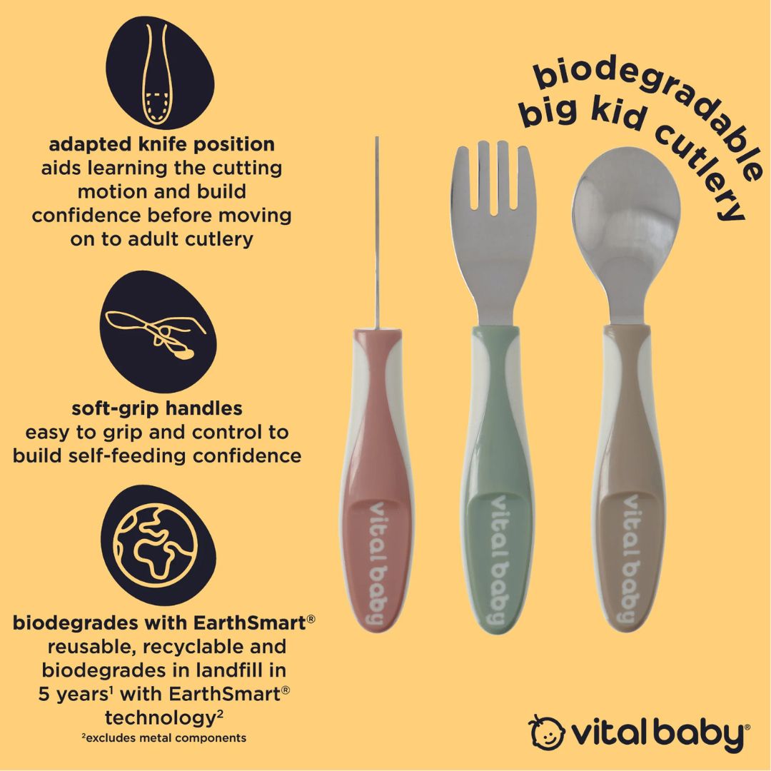 Vital Baby Nourish Big Kid Cutlery 3 Pack Natural