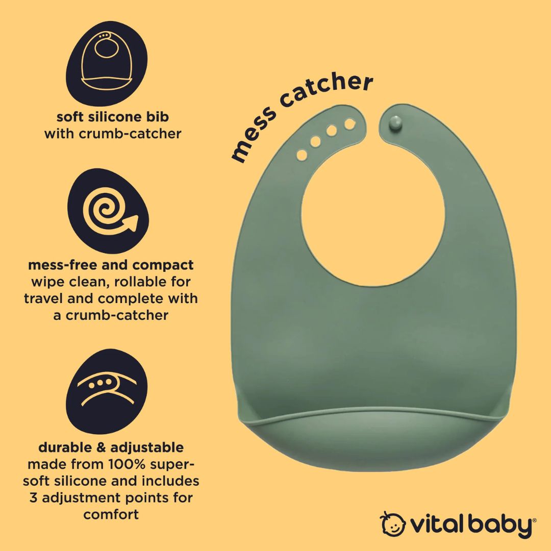 Vital Baby Nourish Mess Catcher Silicone Bib