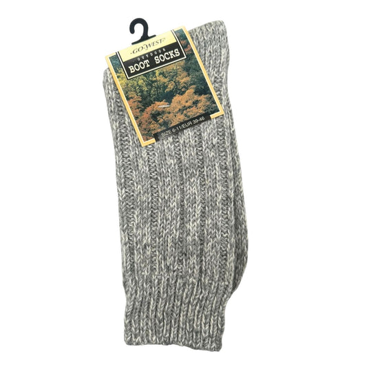 Go West Boot Socks – 3 Pairs, 1 Cream & 2 Grey, Size 6-11 / EUR 39-46