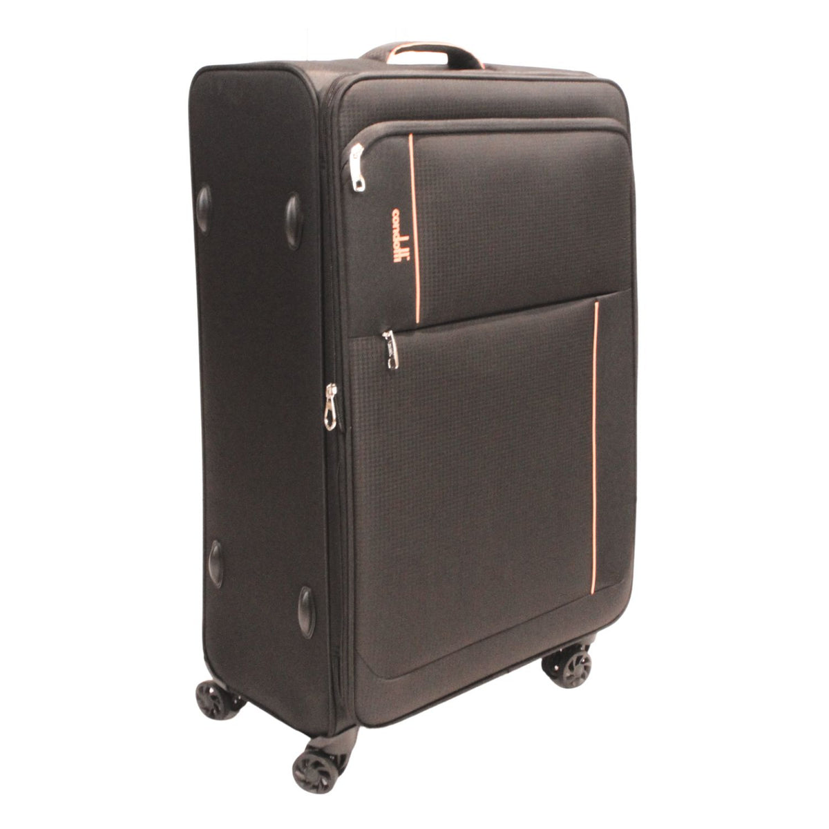 Condotti Apollo 4 Piece Suitcase Set – Black & Charcoal - 22” 24” 28” 32” Spinner Luggage
