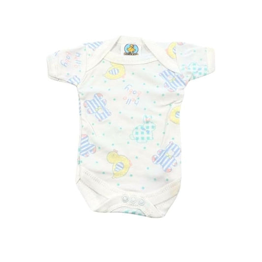 Junior Joy Baby Bodysuits – 3 Pack Printed Cotton for Premature Babies | Short Sleeve, Envelope Neck, Easy Nappy Change