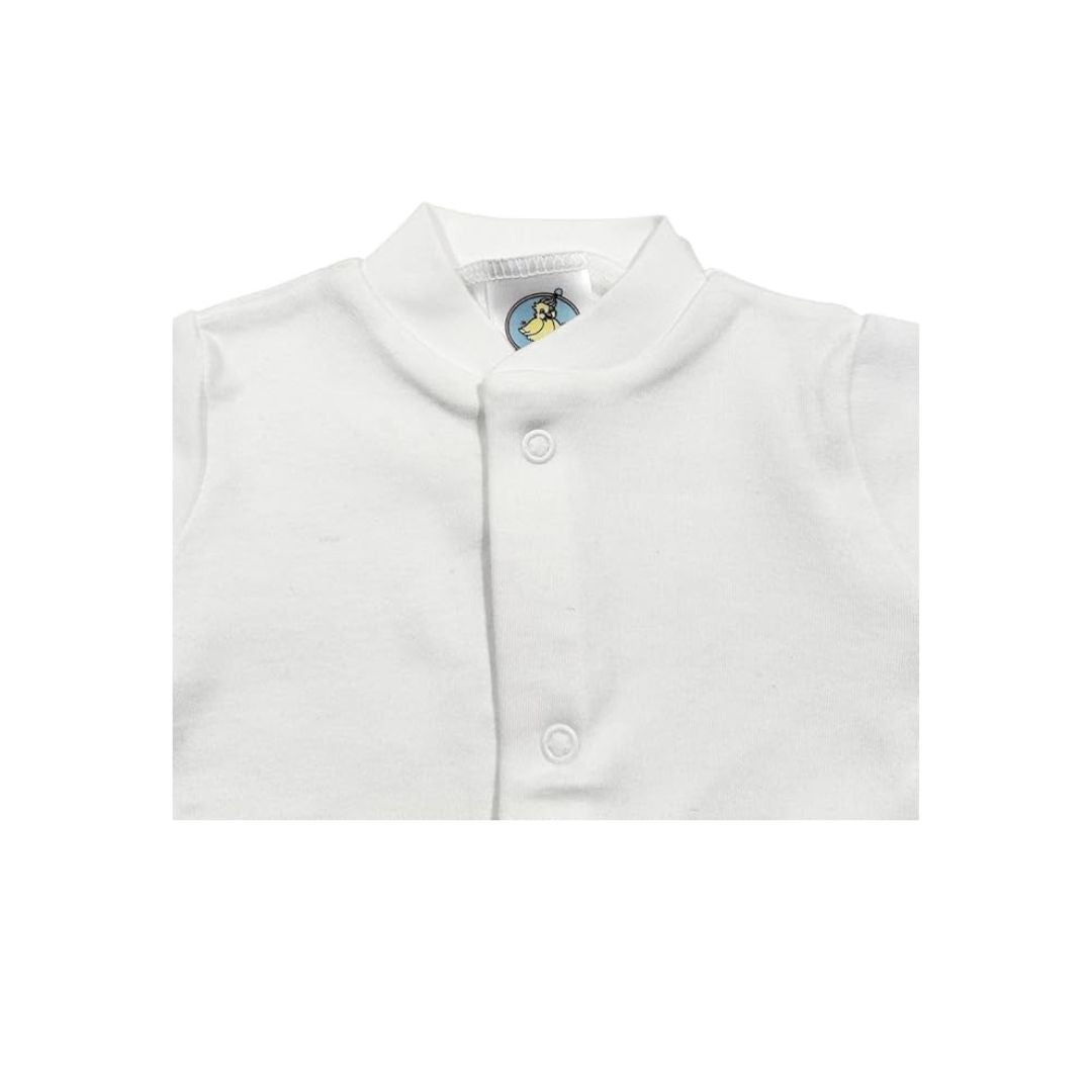 Junior Joy 3-6 Months Baby Sleepsuit White, 100% Combed Cotton, Super Soft, Durable, Pack of 1