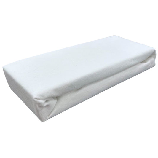 Junior Joy Cot Waterproof Mattress Protector – 100% Cotton with Waterproofing – Ultra-Soft & Machine Washable – 60cm x 120cm (White)