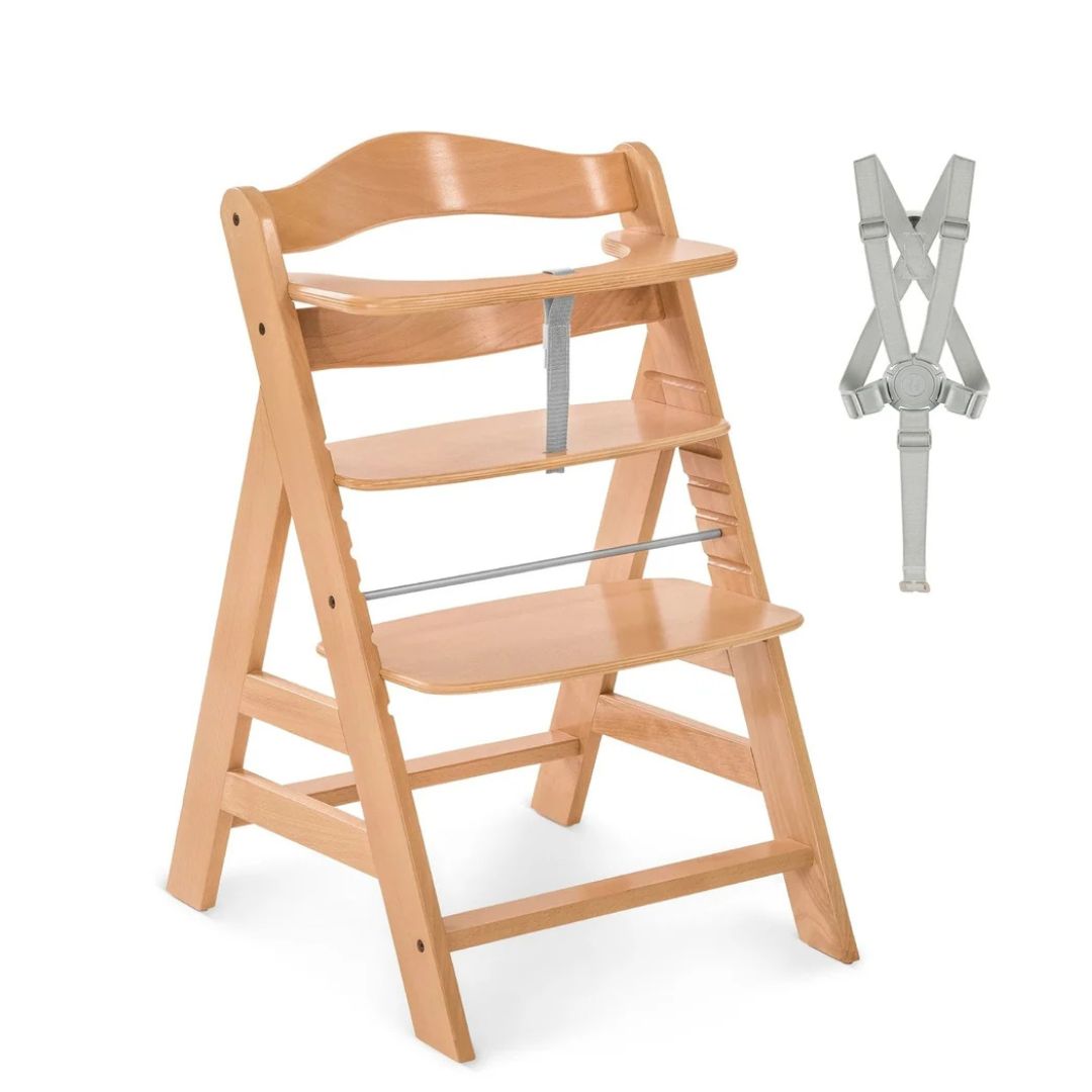 Hauck Alpha+ Economy Bundle Wooden Highchair – Beech Natural