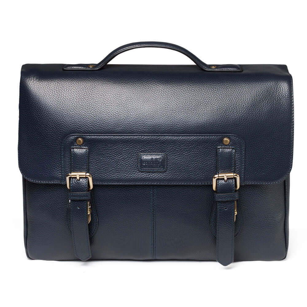 Full Grain Leather Briefcase with Buckles