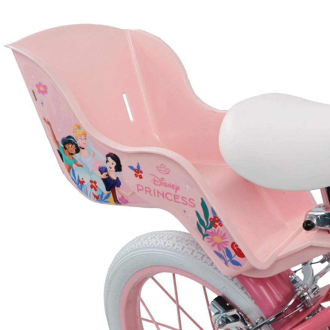 Disney Princess 14" Girls Bike with Stabilisers, Front Basket & Doll Carrier