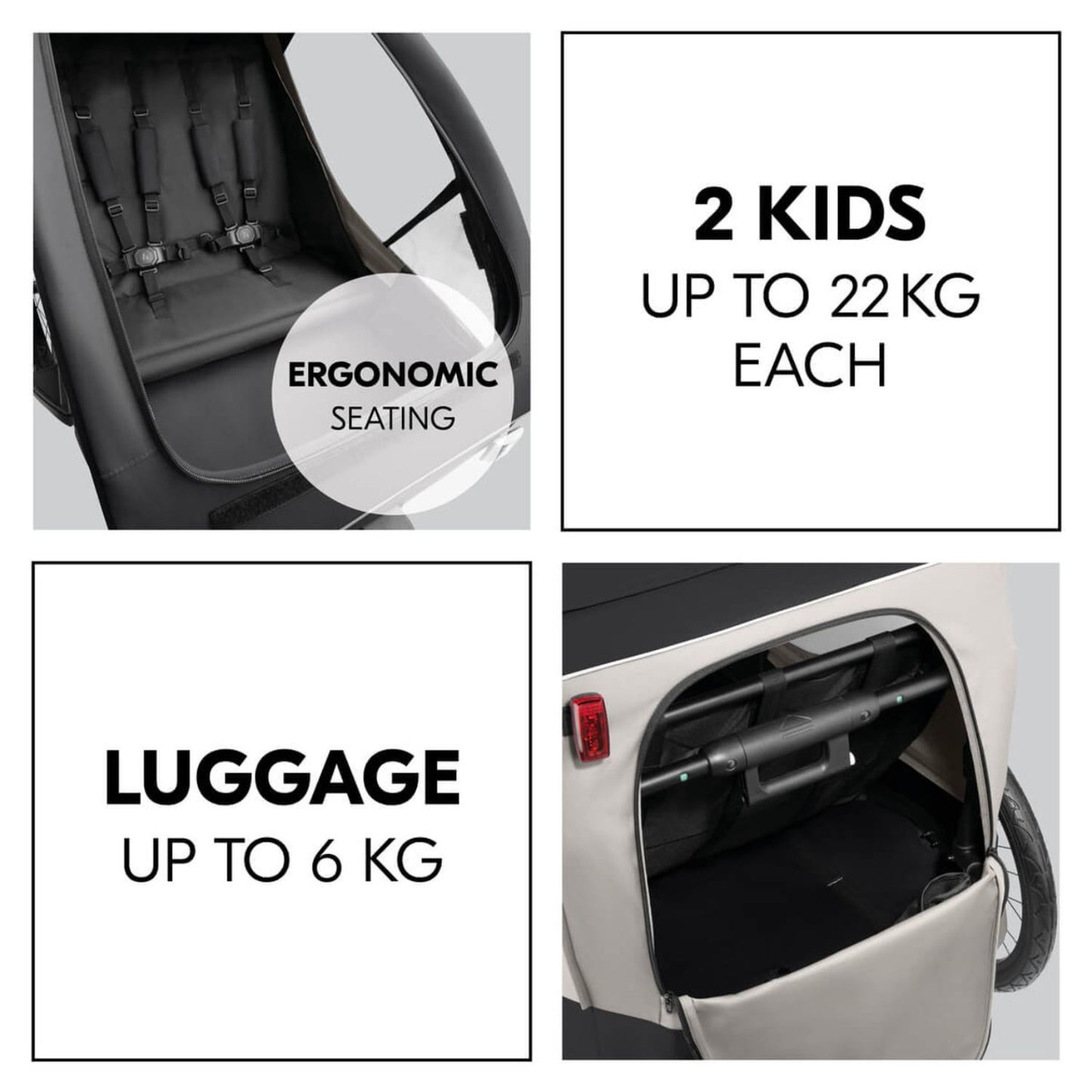 Dryk Duo Plus Bike Trailer & Buggy Black