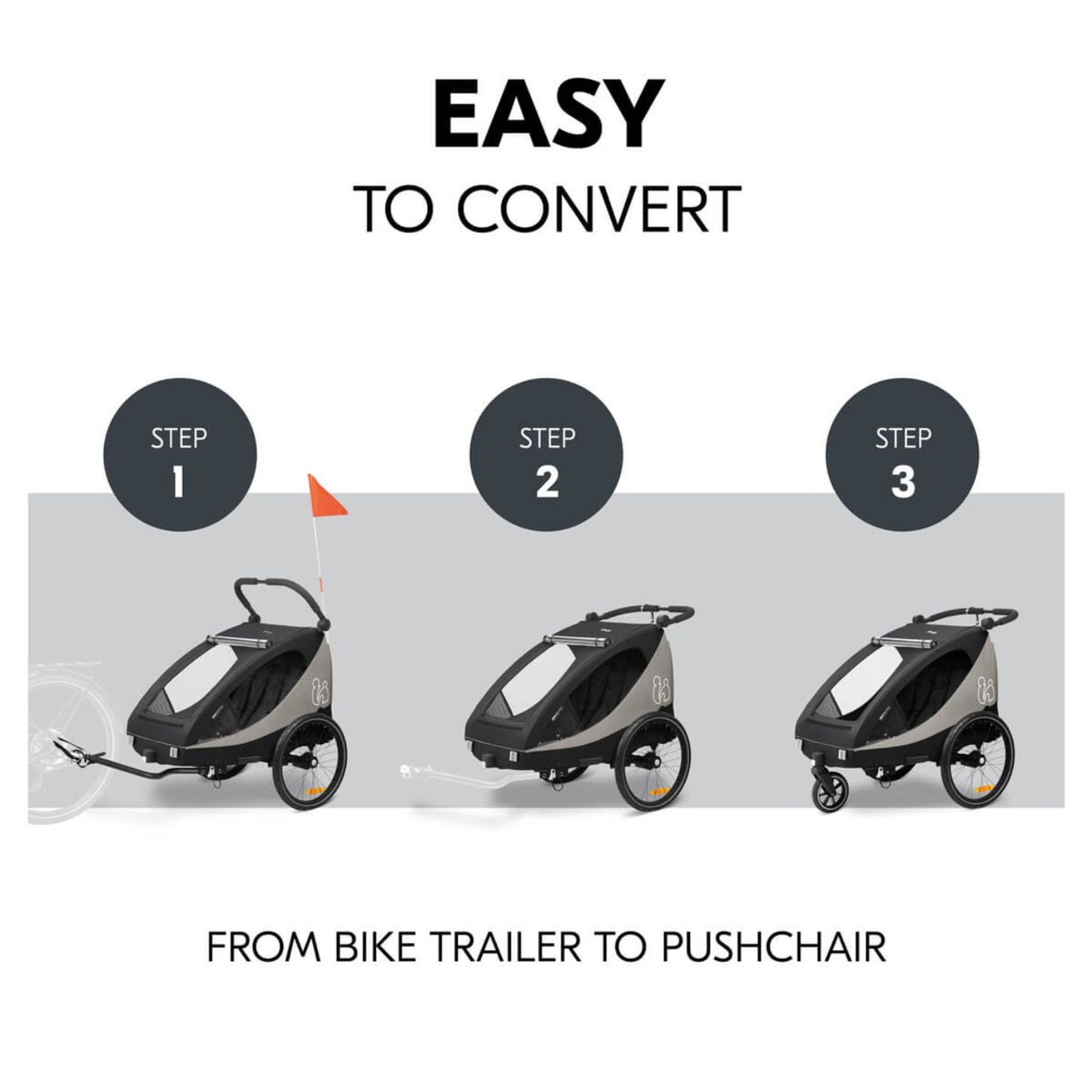 Dryk Duo Plus Bike Trailer & Buggy Black