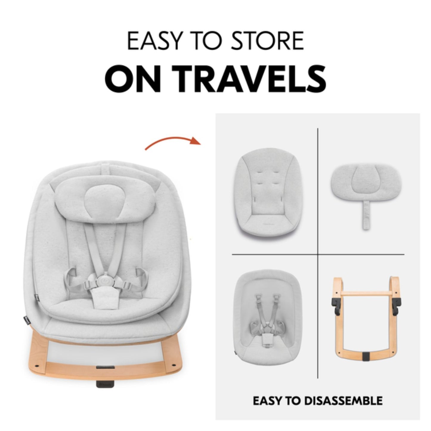 Hauck Highchair Bouncer Eco Light Grey