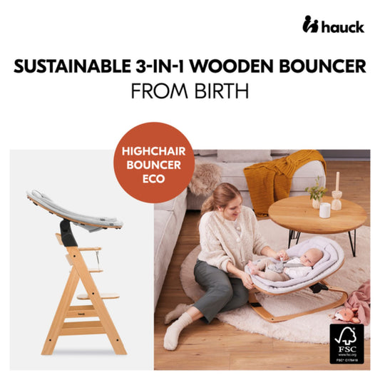 Hauck Highchair Bouncer Eco Light Grey