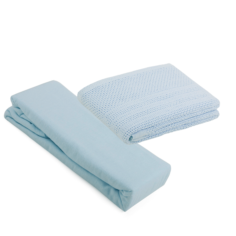 2 Pram Flannelette Sheets & Cellular Blanket Bundle