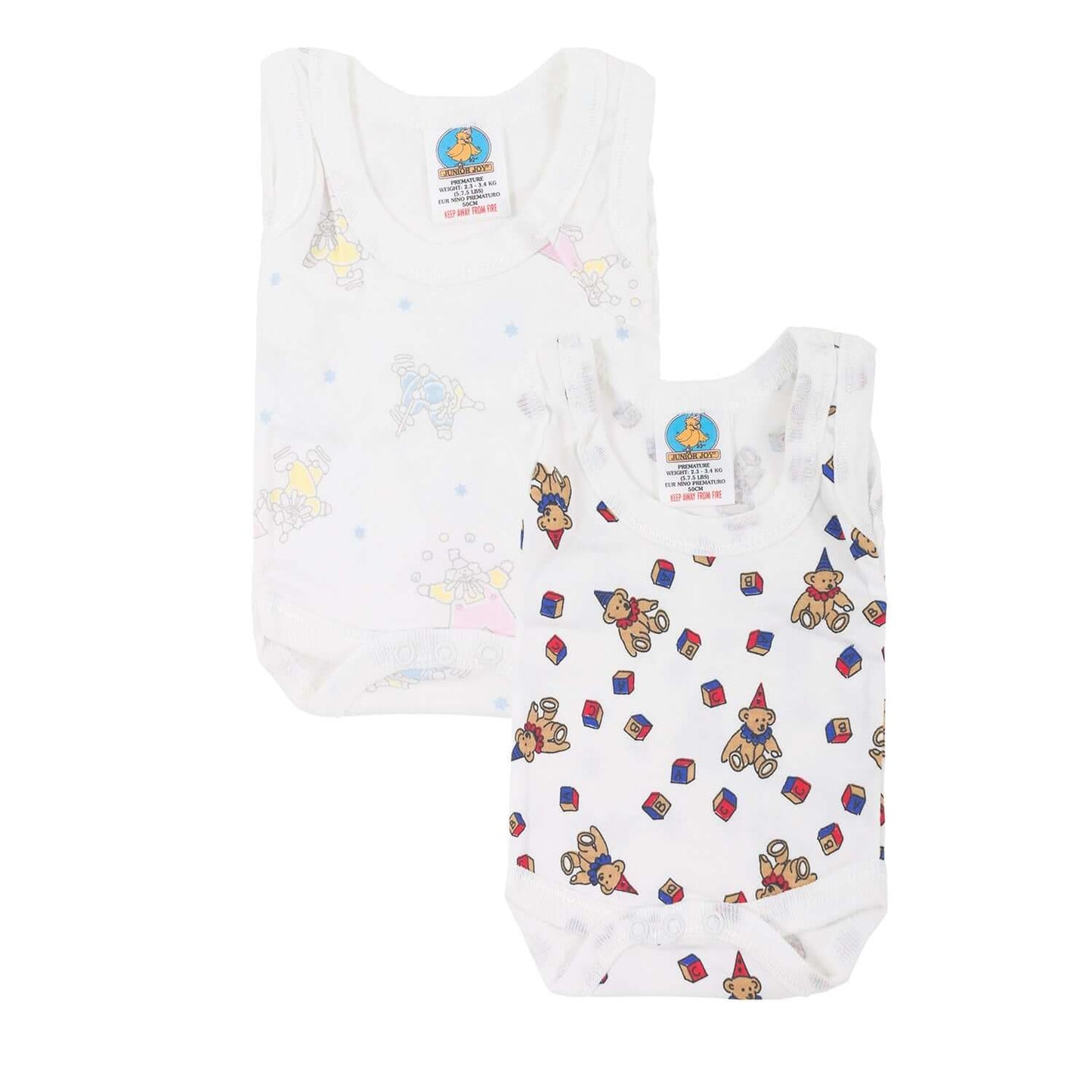 Junior Joy 100% Cotton Baby Vest Bodysuits – Soft and Gentle Everyday Essential