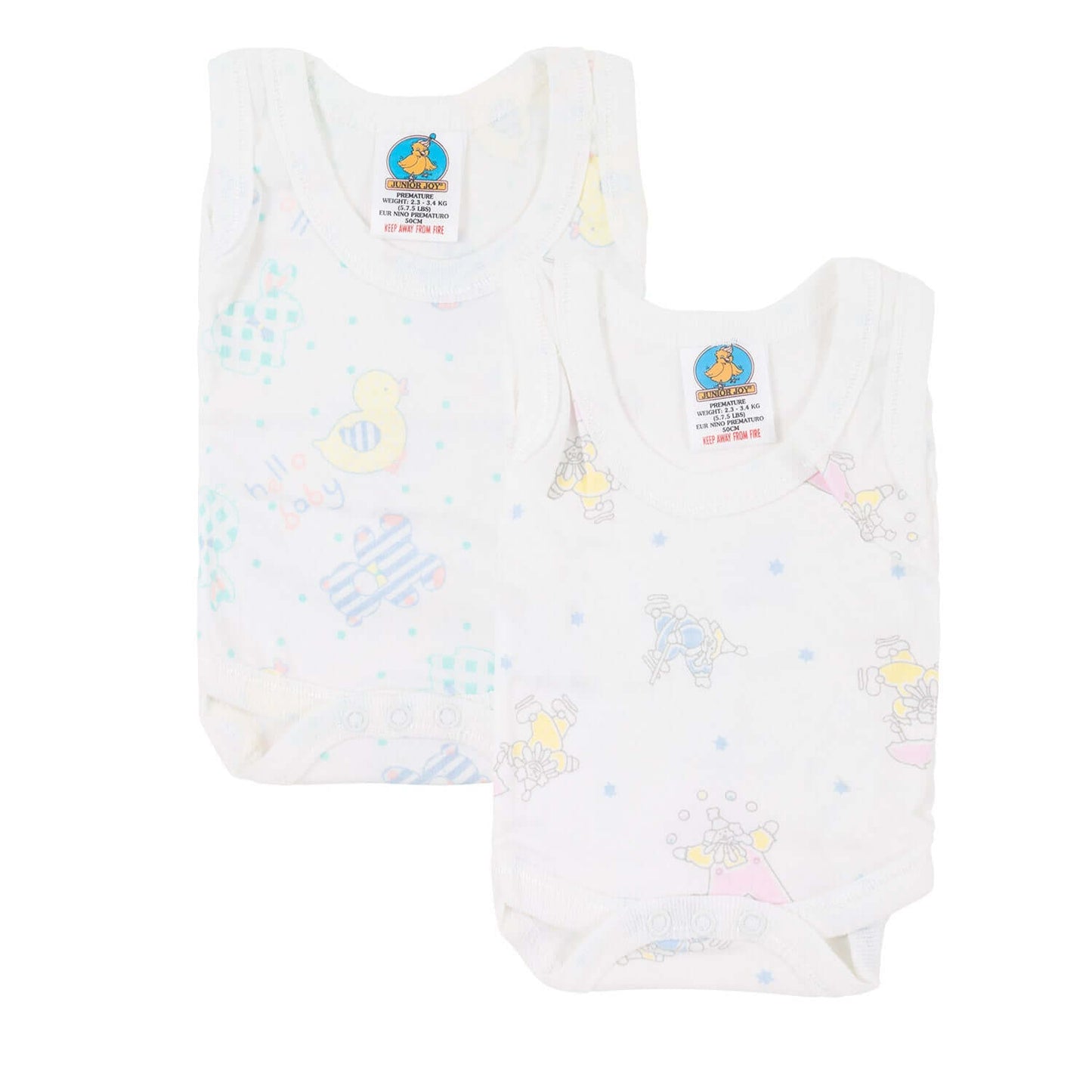 Junior Joy 100% Cotton Baby Vest Bodysuits – Soft and Gentle Everyday Essential