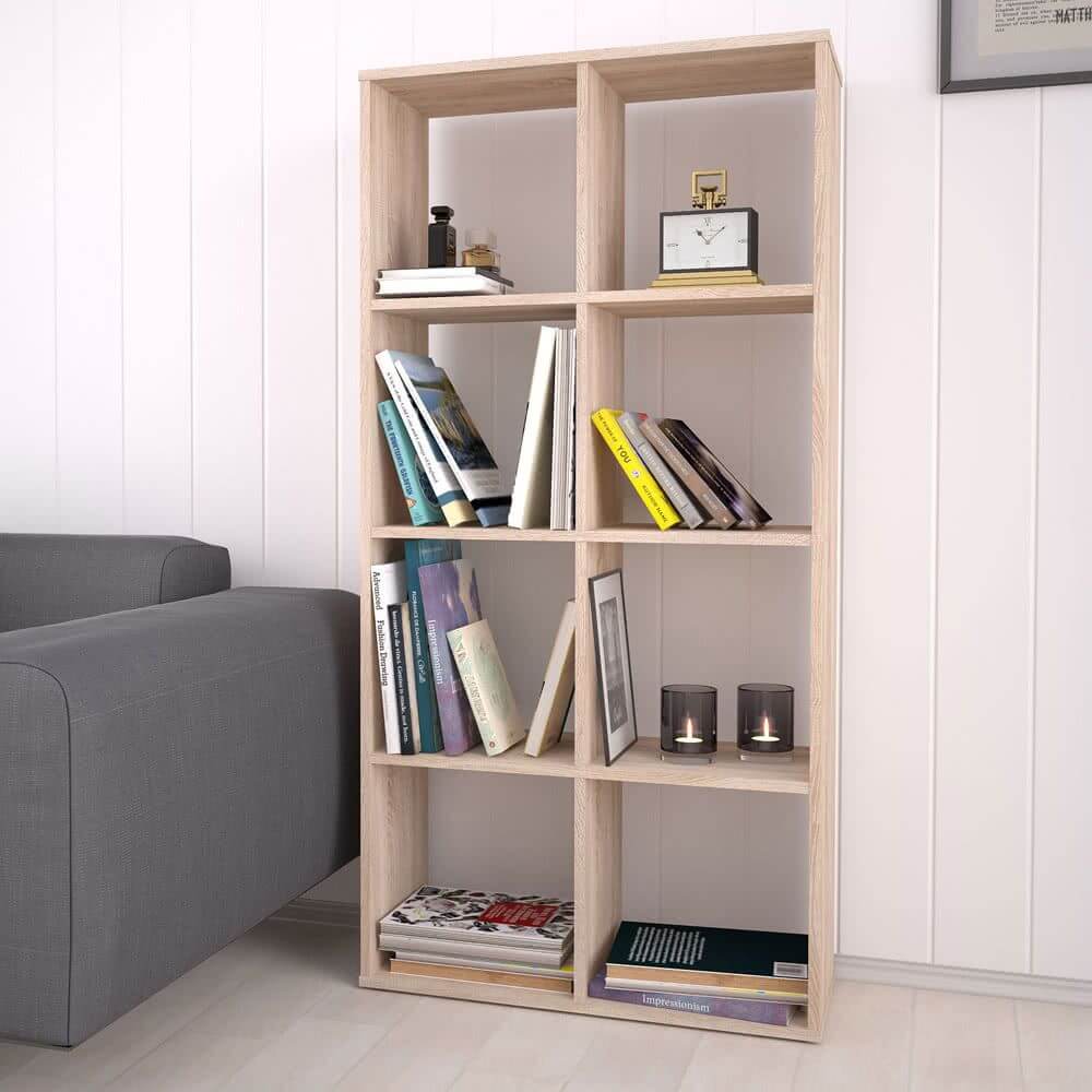 Home Smart 8 Cubic Section Shelving Unit - Oak