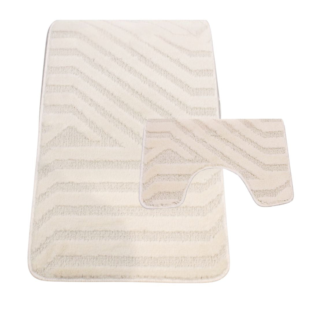 Westward Ho! Lorenzo 2 Piece Bath Mat Set – Soft 100% Polypropylene Rectangular and U-Shaped Mats