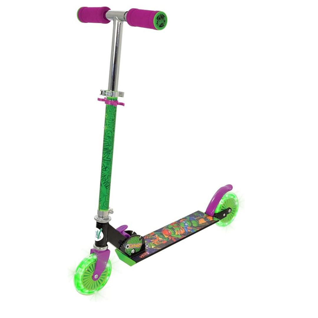 Turtles Folding Inline Scooter with Light Up Wheels