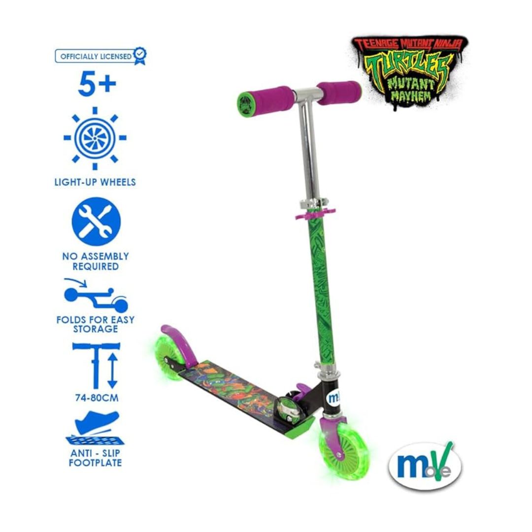 Turtles Folding Inline Scooter with Light Up Wheels