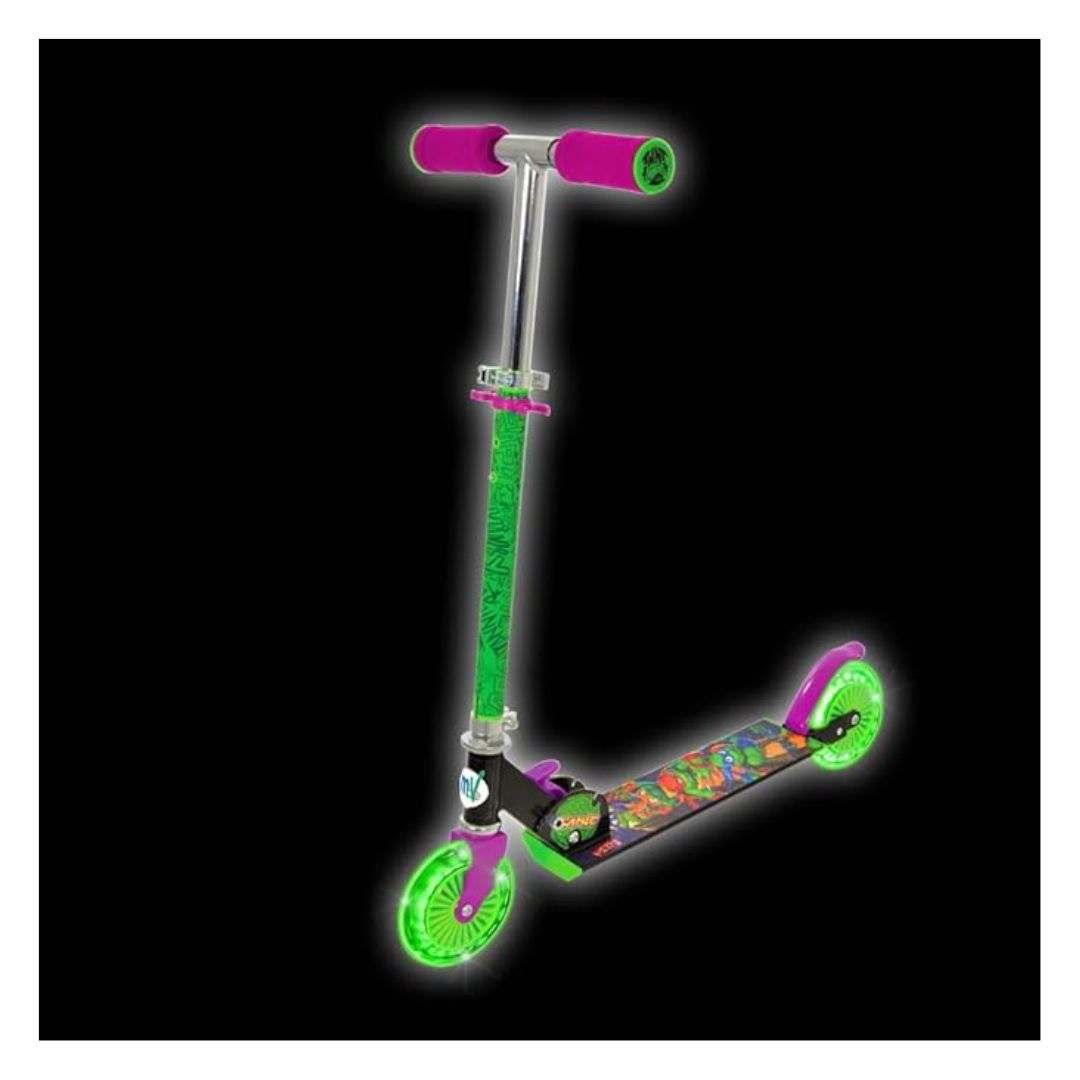 Turtles Folding Inline Scooter with Light Up Wheels