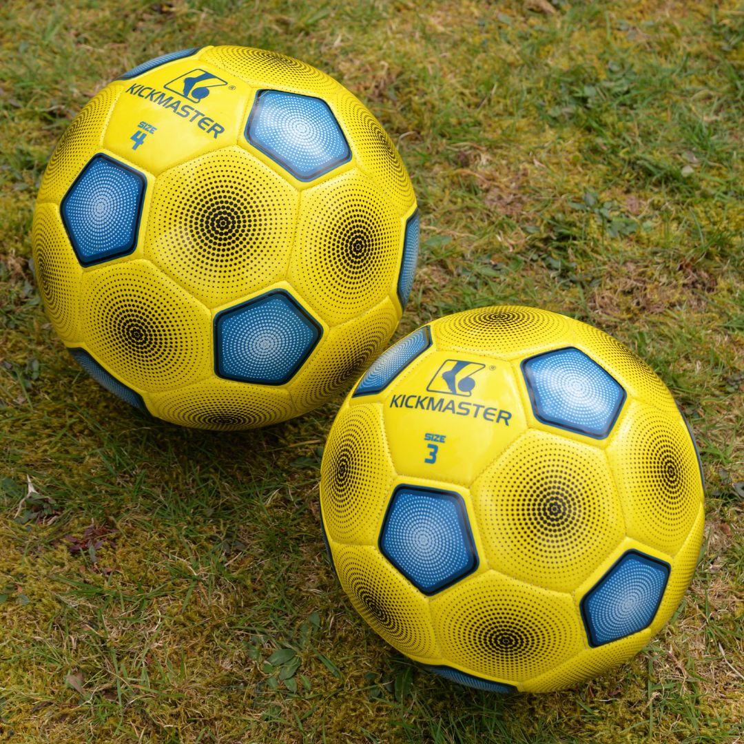 Kickmaster Football | Durable Training Football for Kids | Black & Yellow Fabric Football | Size 3