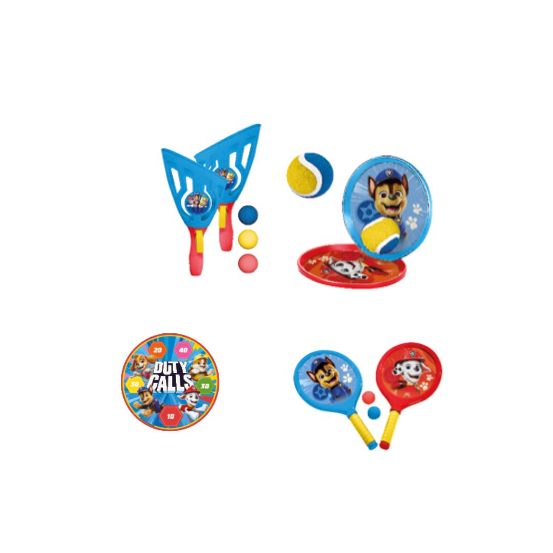 Paw Patrol Bumper Box 4in1 Garden Games Includes Bat and Ball, Scatch, Sticky Target Shot, Pop and Catch