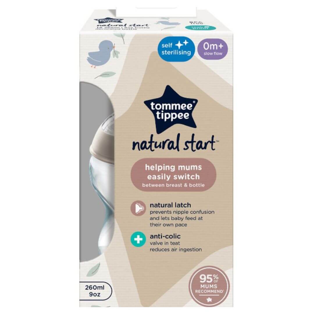 Tommee Tippee Natural Start 1 Pack 260ml Decorated Bottle