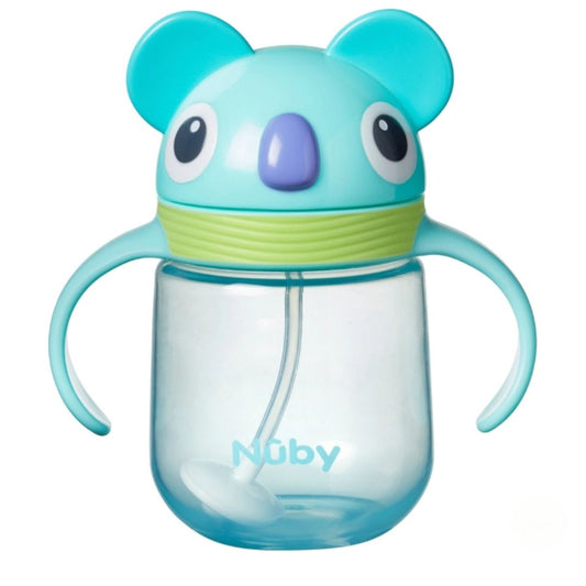 Nuby Character Weighted Straw Cup – No-Spill Sippy Cup with Handles | 6 Months+