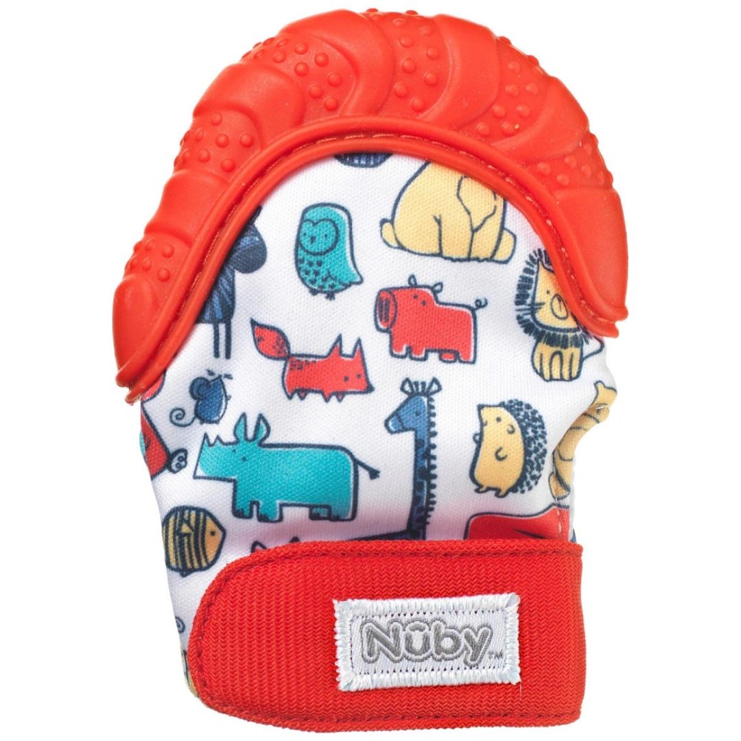 Nuby Baby Teething Mitt – Silicone Soothing Glove with Crinkle Sounds