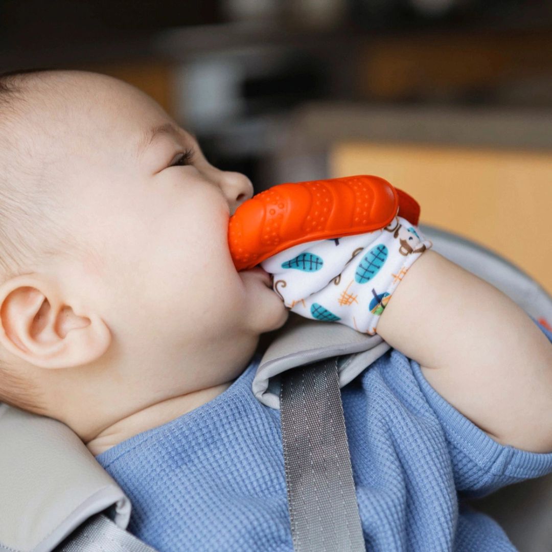 Nuby Baby Teething Mitt – Silicone Soothing Glove with Crinkle Sounds