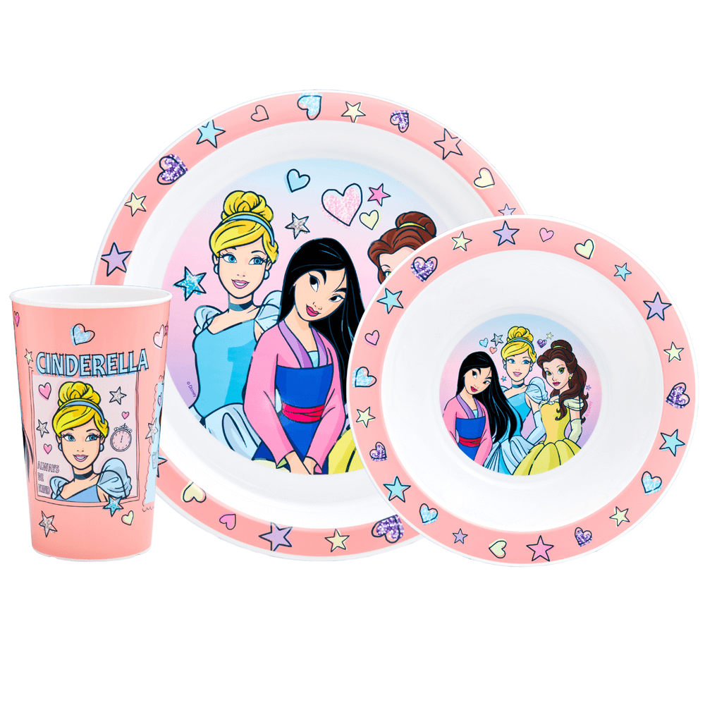 Disney Felt Pen Princess 3 Piece PP Tableware Set