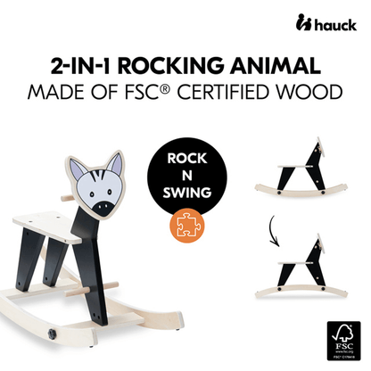 Rock N Swing - Zebra Wooden Rocker