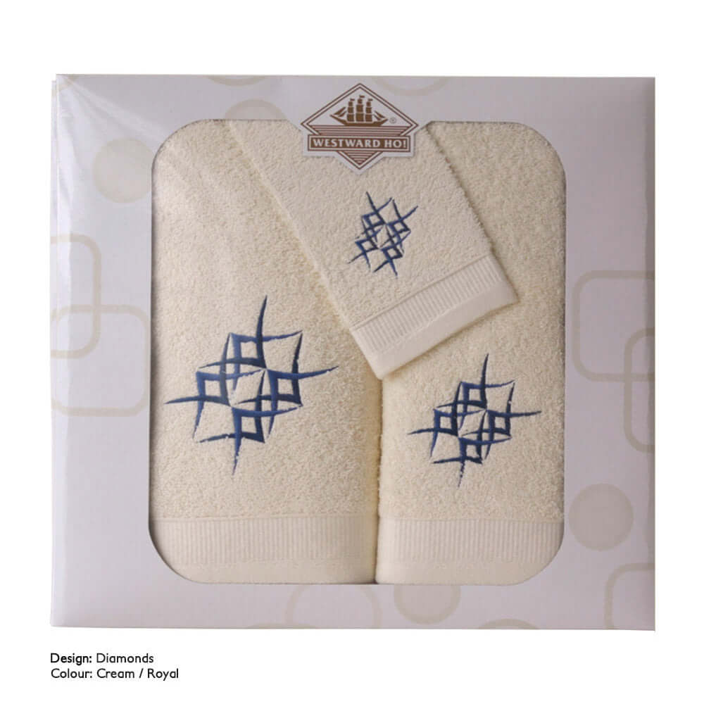 Diamond 3 Piece Towel Set