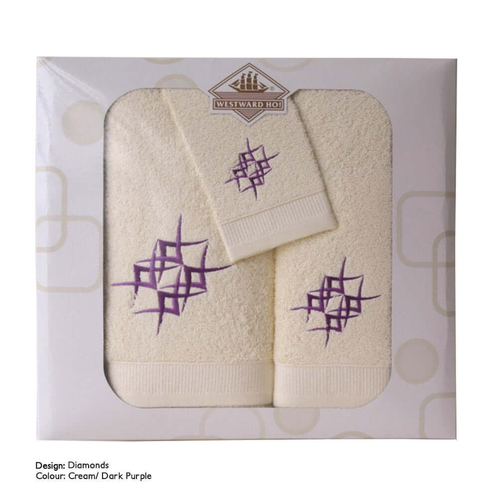 Diamond 3 Piece Towel Set