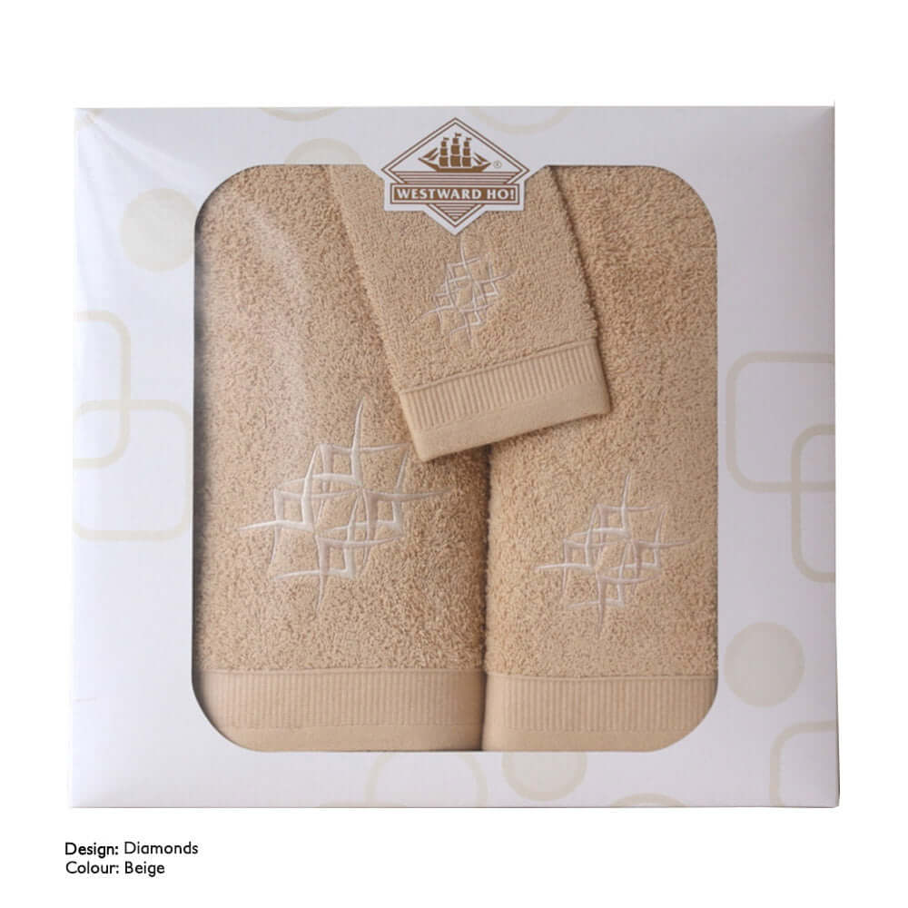 Diamond 3 Piece Towel Set