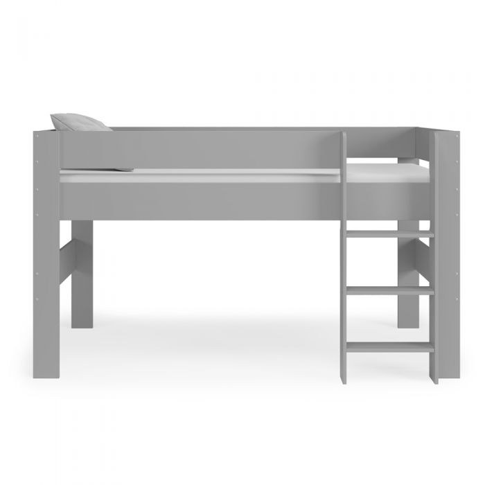 Kudl Grey Children's Mid Sleeper Bed – Modern Space-Saving Loft Frame for Kids