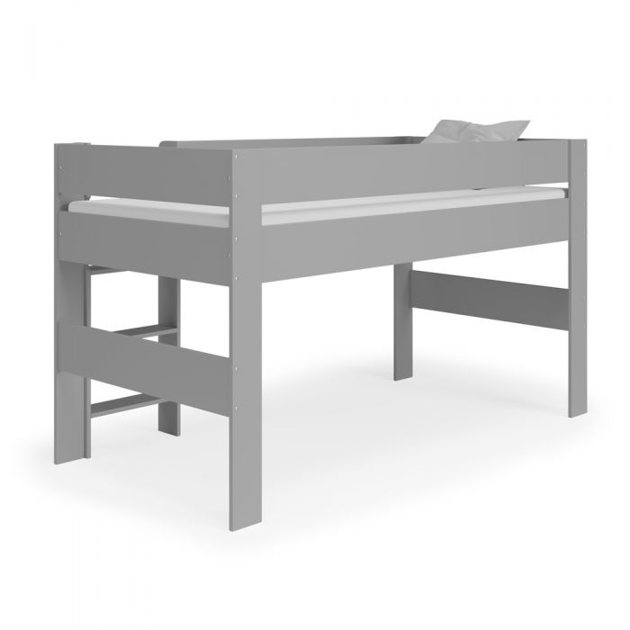 Kudl Grey Children's Mid Sleeper Bed – Modern Space-Saving Loft Frame for Kids