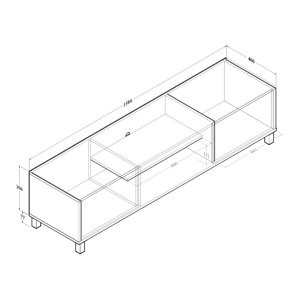 TV Cabinet – Dark Oak, 1.6m