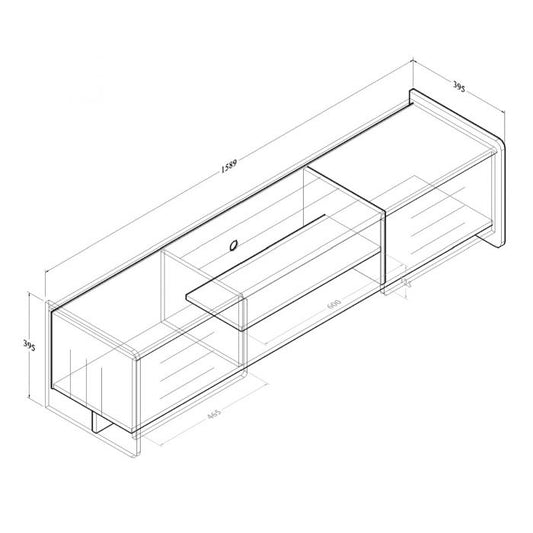 TV Cabinet – Light Oak, 1.6m