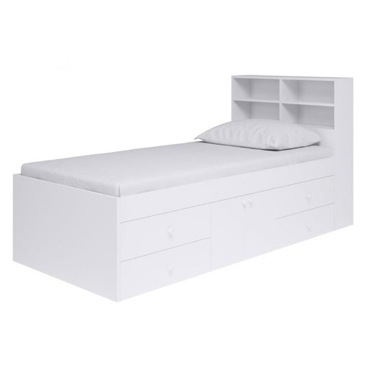 White Bookcase Headboard Attachment for Cabin & Captain’s Beds