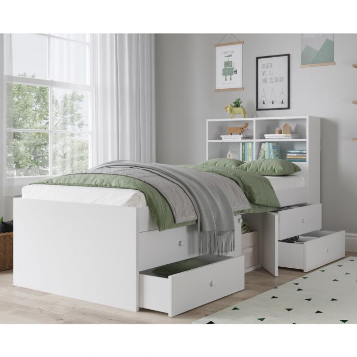 White Bookcase Headboard Attachment for Cabin & Captain’s Beds