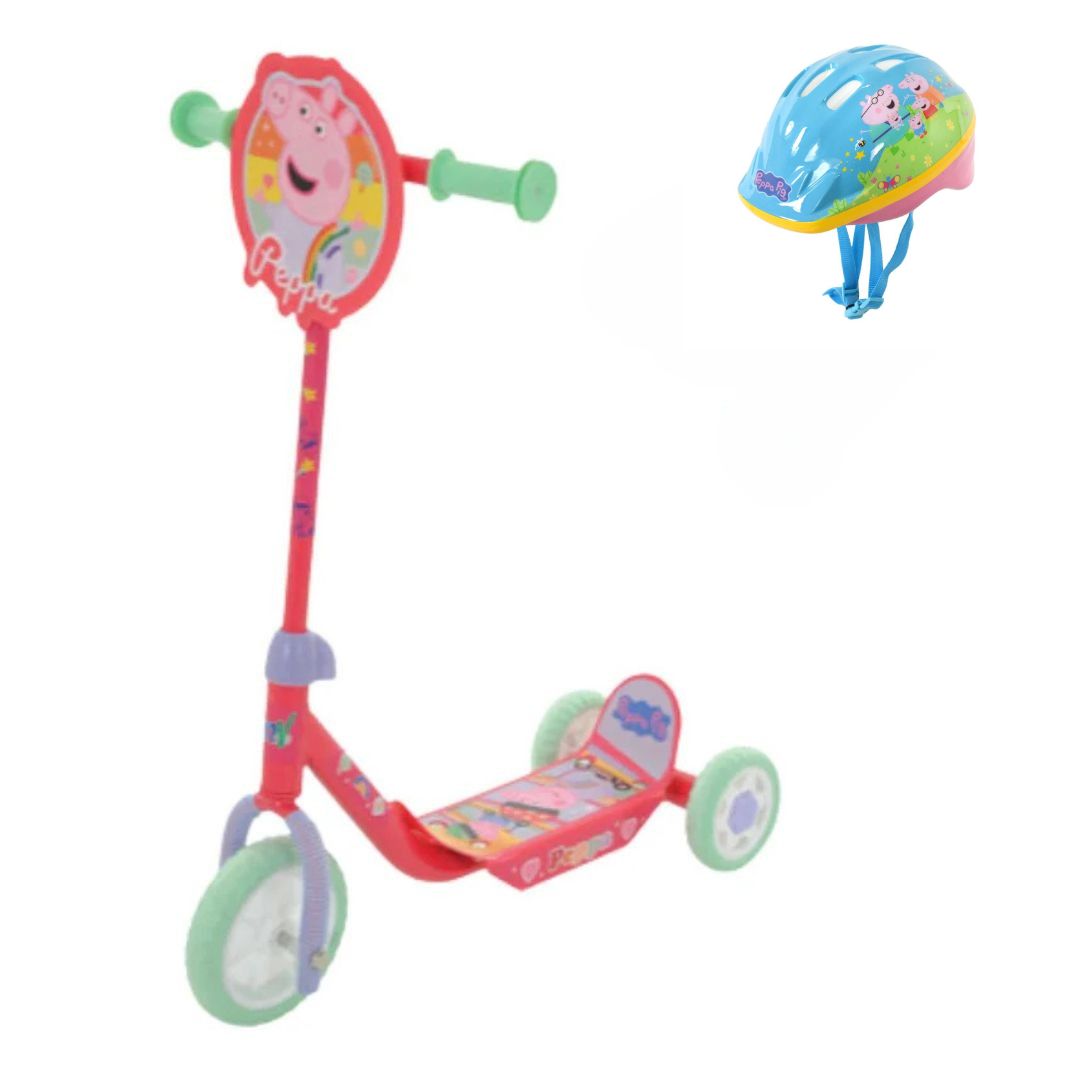 Peppa Pig Tri Scooter and Helmet Bundle