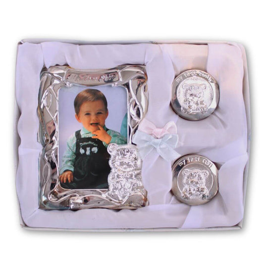 Baby Silver Plated Frame, Tooth and Curl Box Set
