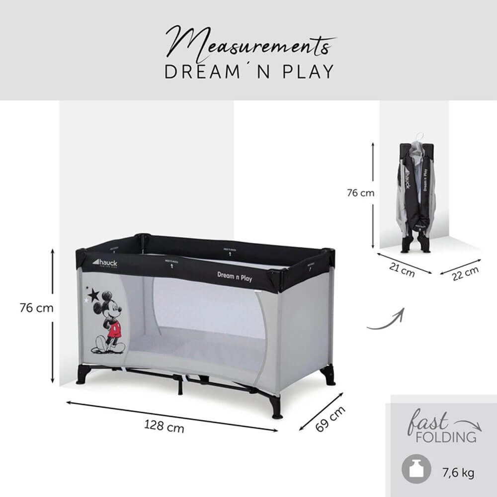 Dream 'N' Play Travel Cot - Design