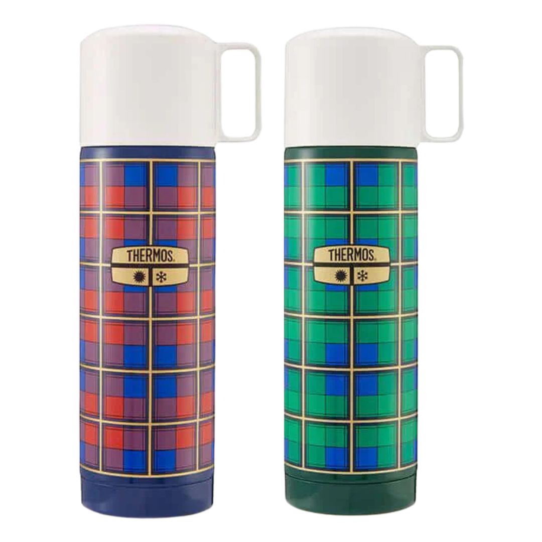 Revival Stainless Steel Flask Plaid 500ml 2 Pack