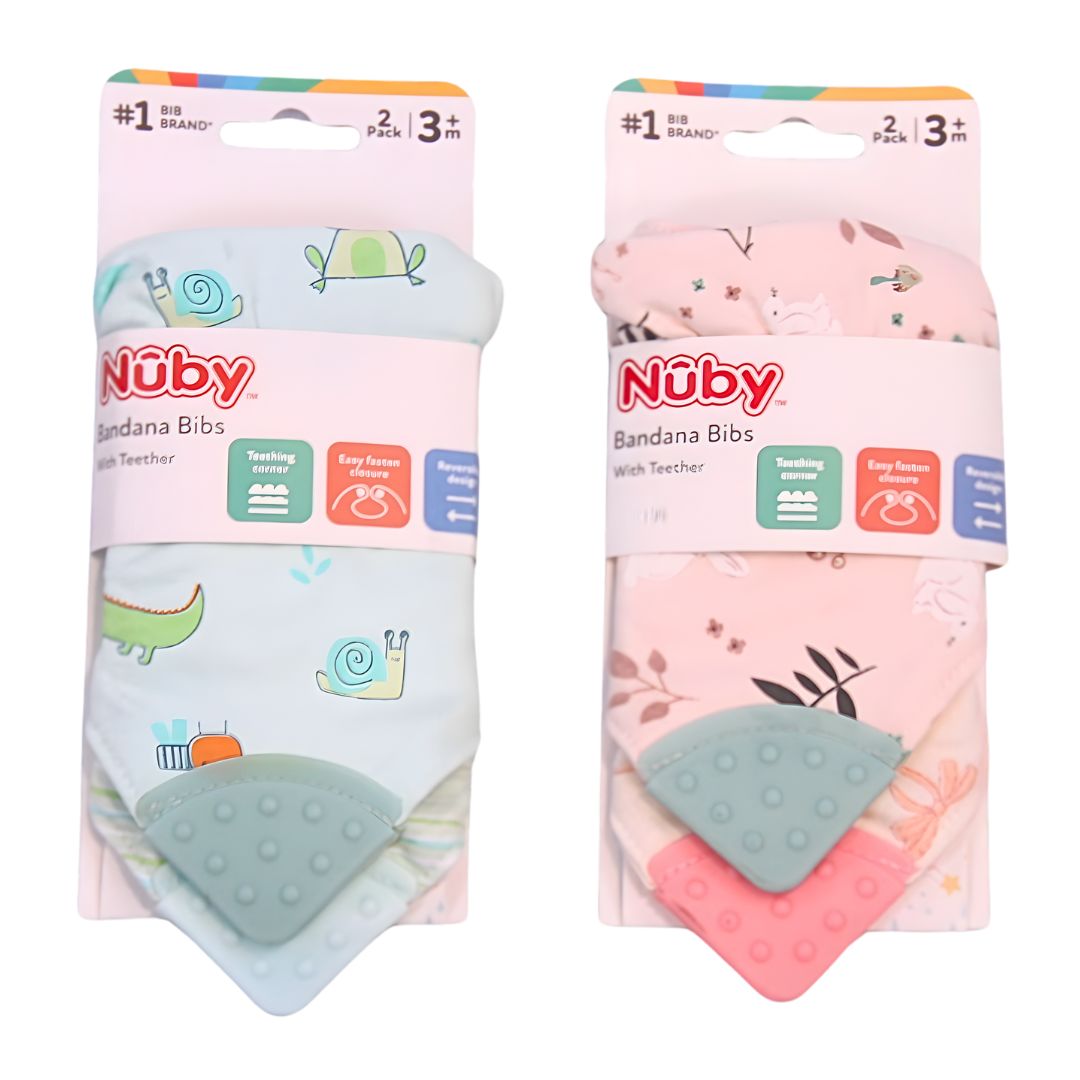Nuby Bandana Bibs with Teether Pack of 2